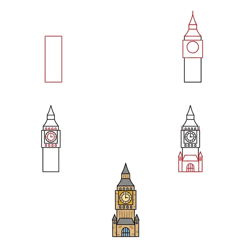 Big Ben en petit format dessin