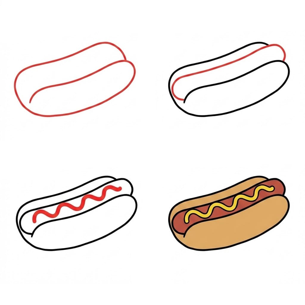 Hot dog classique dessin