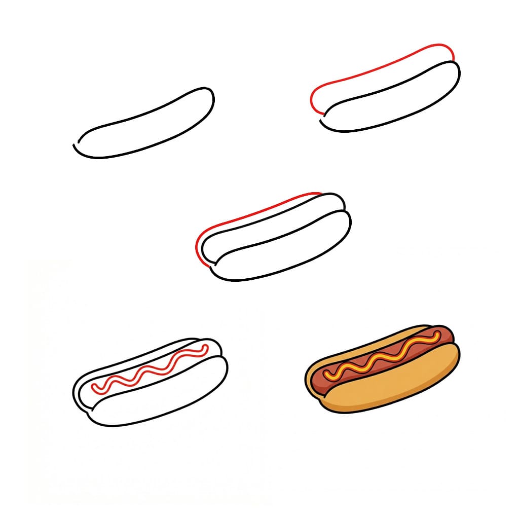 Hot dog délicieux dessin