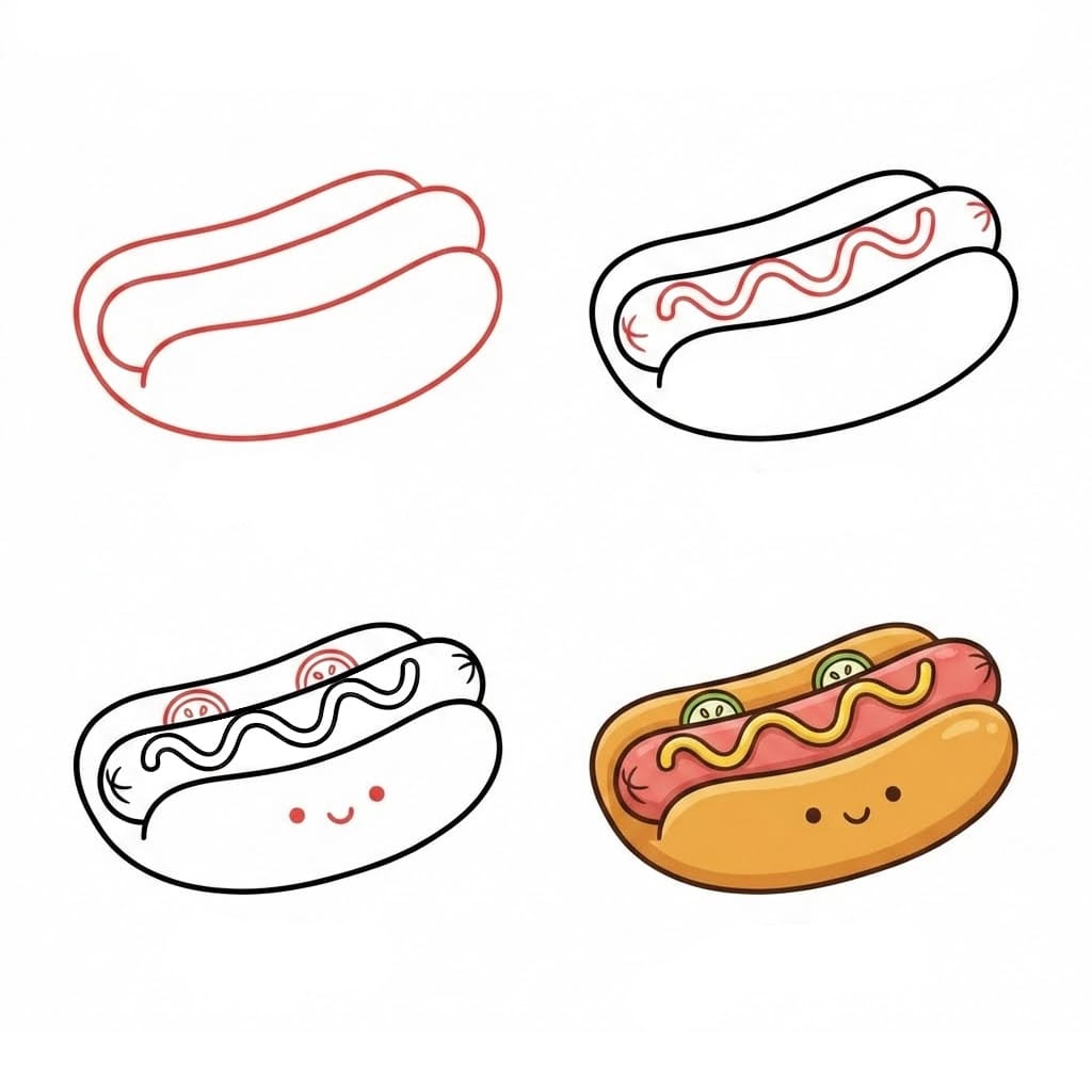Hot dog dessin animé dessin