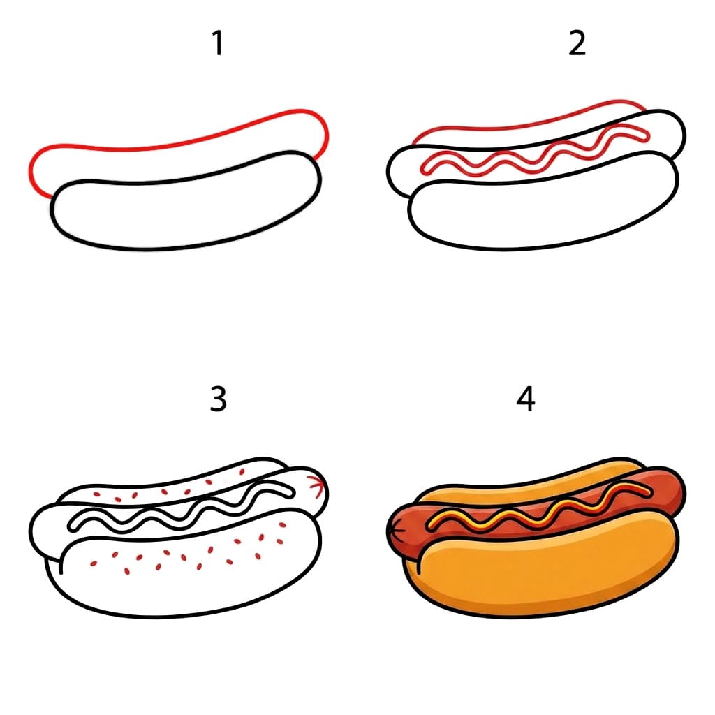 Hot dog en-cas dessin
