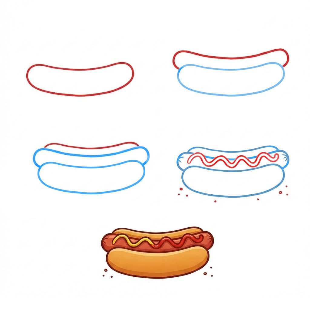 Hot dog gourmand dessin