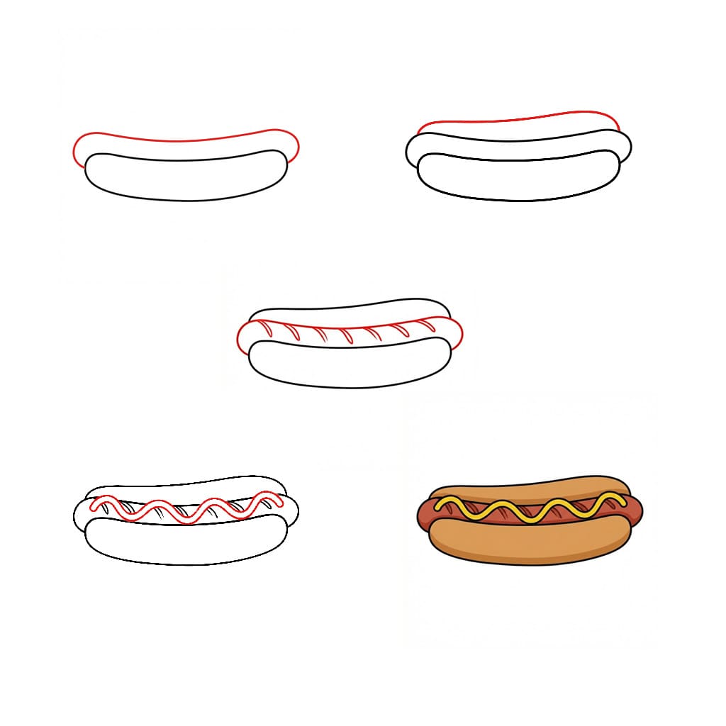 Mini hot dog dessin