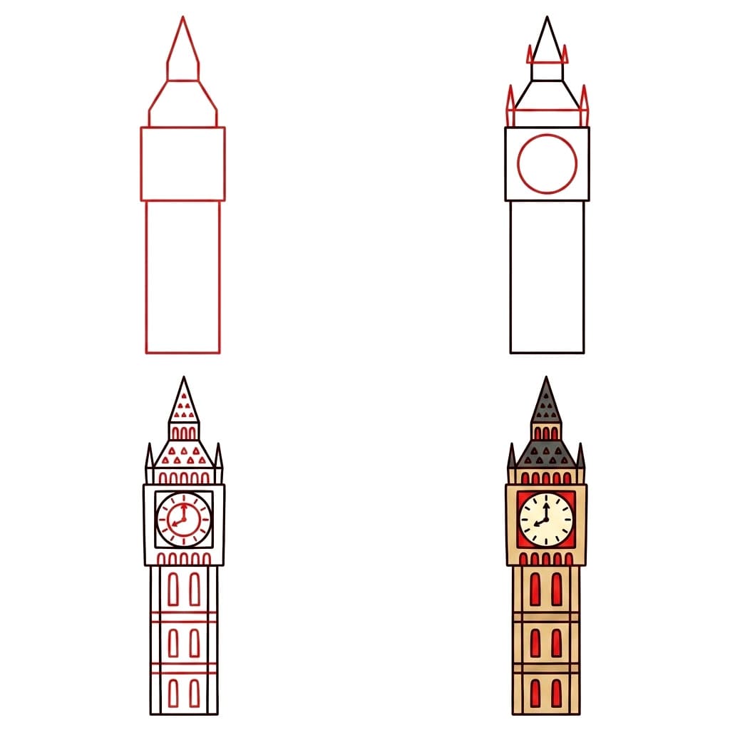 Silhouette de Big Ben dessin