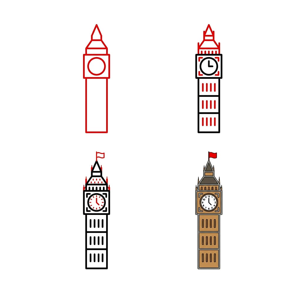 Tour célèbre de Big Ben dessin