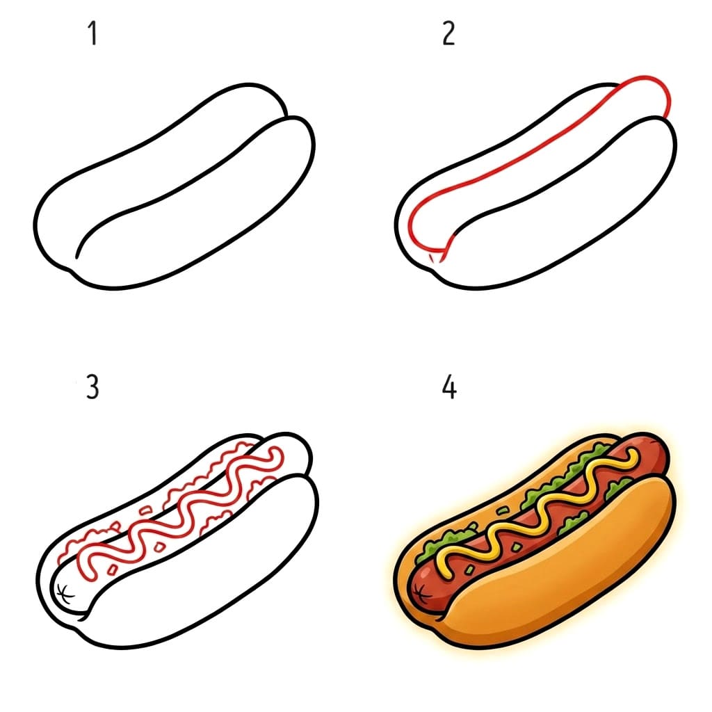 Un hot dog dessin