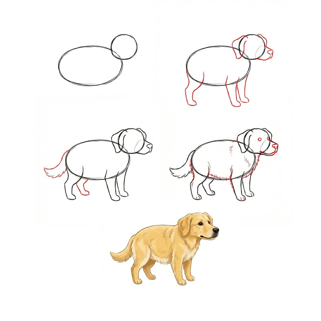 Golden Retriever basique dessin
