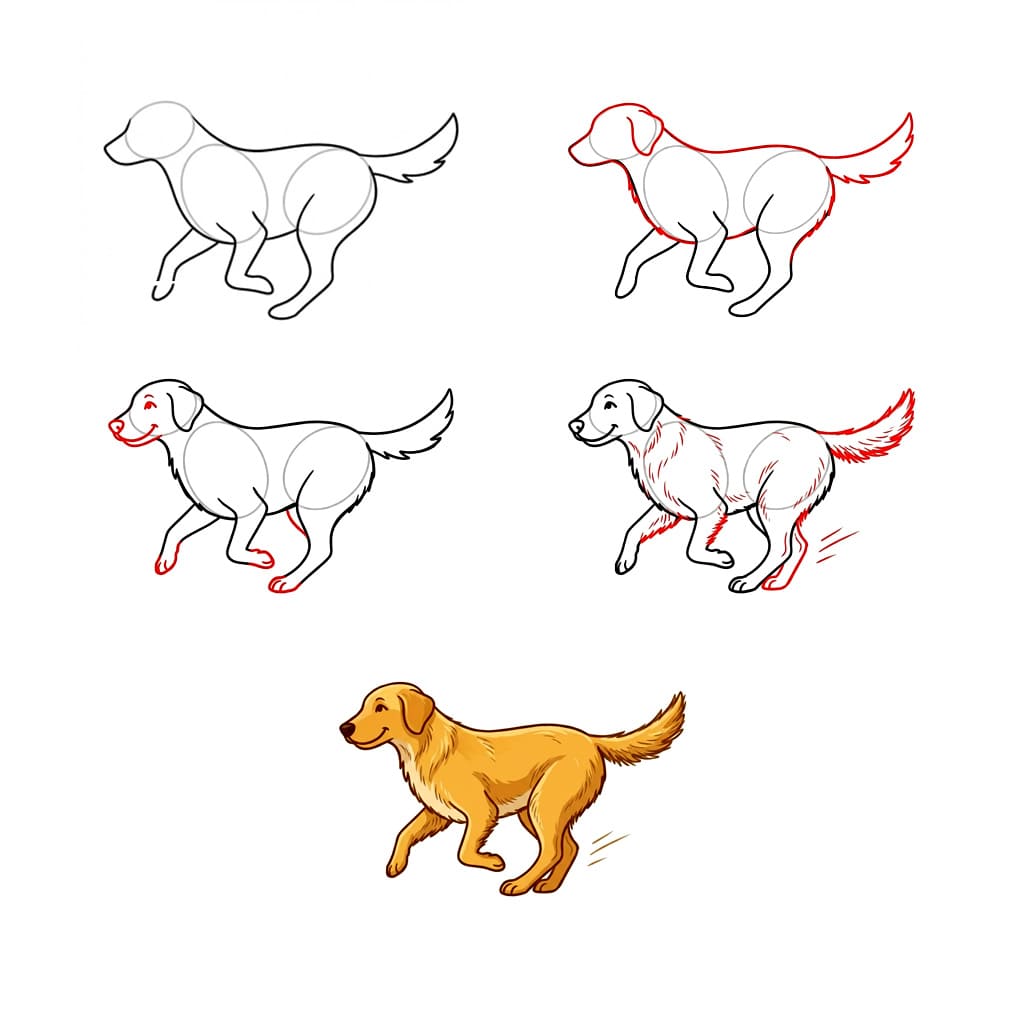 Golden Retriever imprimé dessin