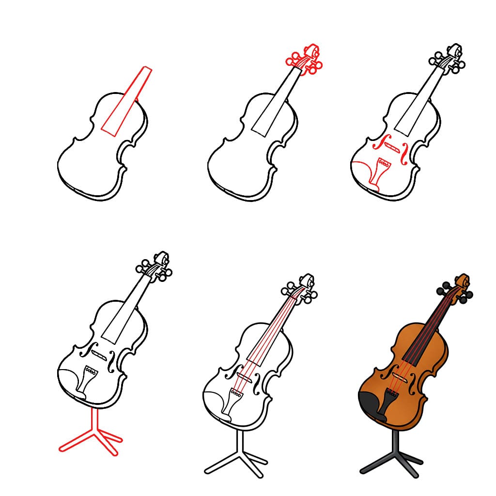 Groupe de violons dessin