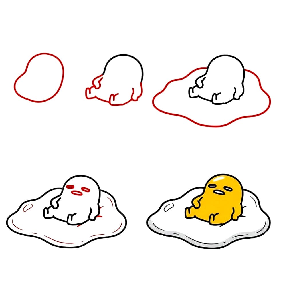 Gudetama dans du blanc d'œuf dessin
