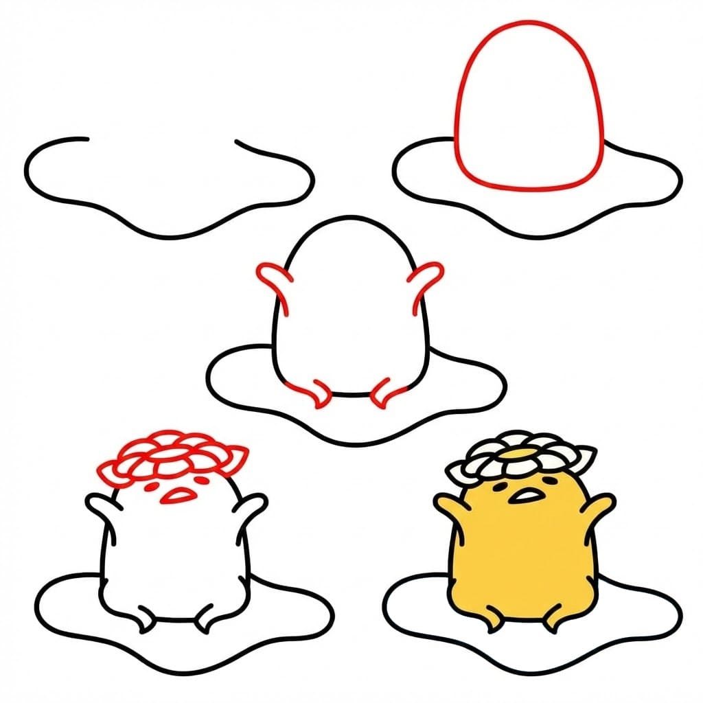 Gudetama fleur dessin