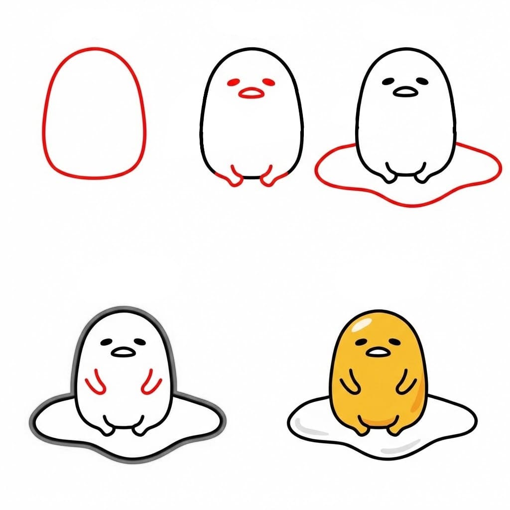 Gudetama souriant dessin