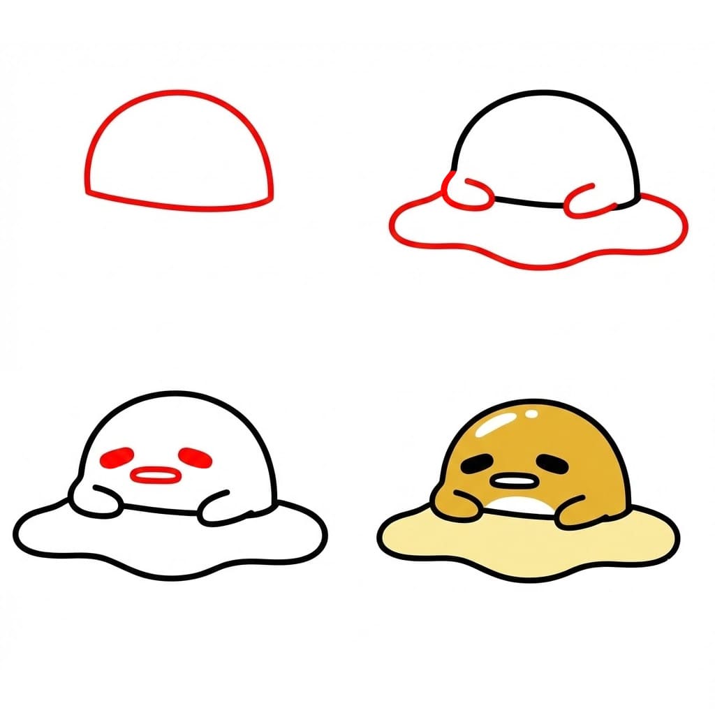 Le visage de Gudetama dessin