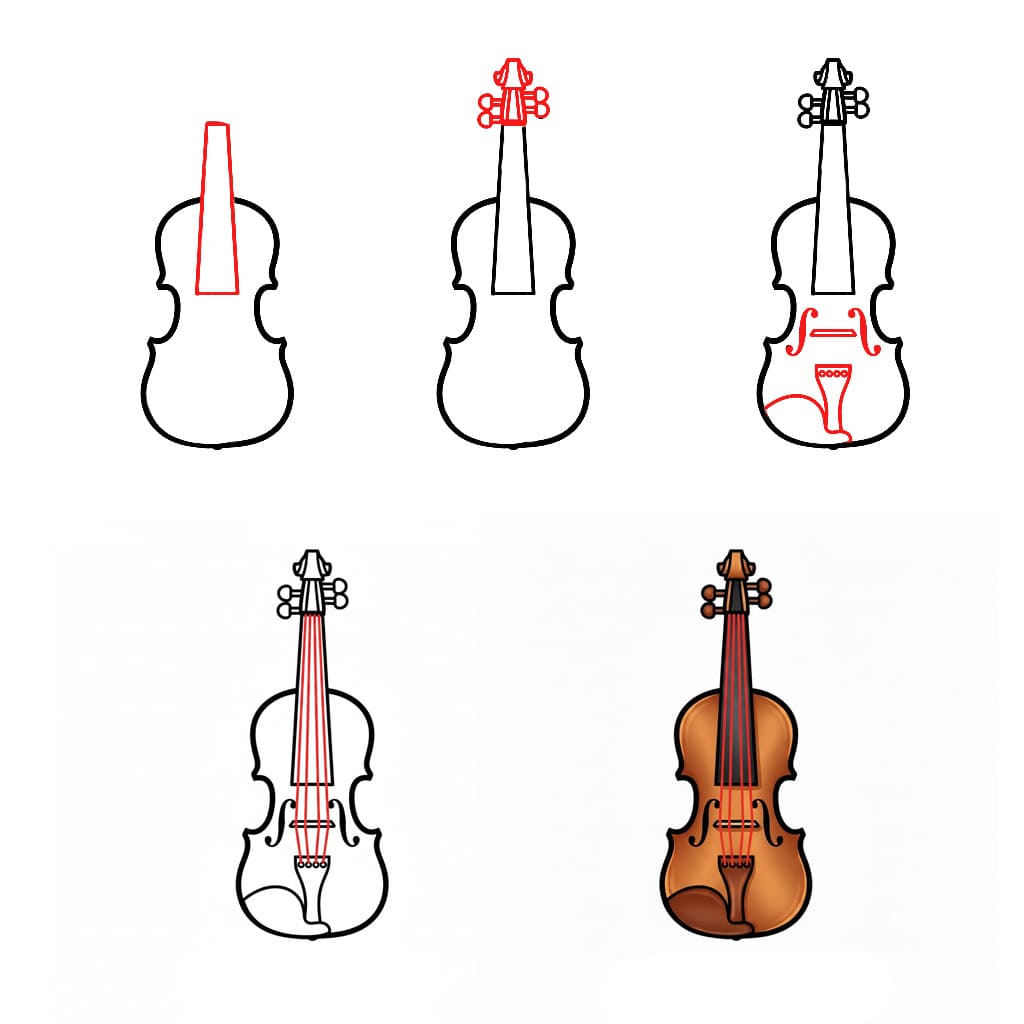 Modèle de violon pour débutants dessin
