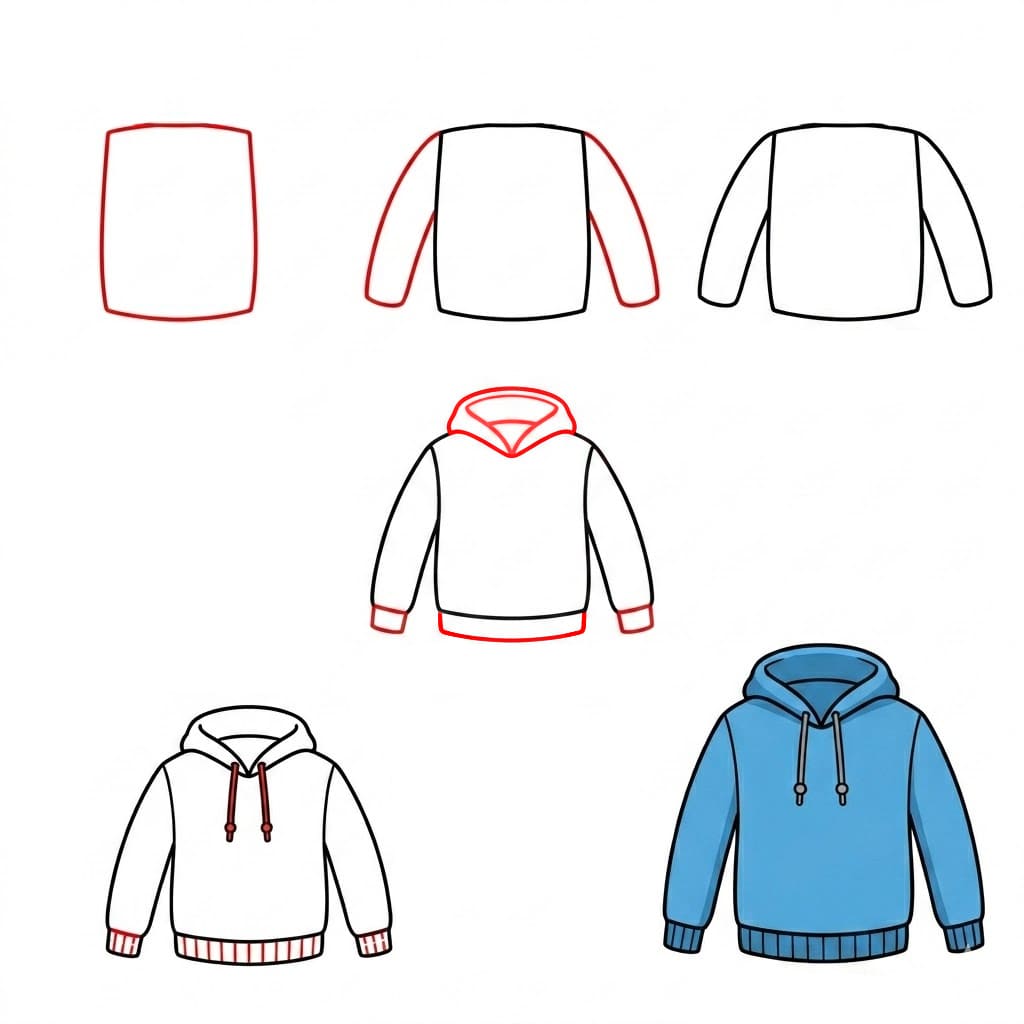Sweat à capuche facile dessin