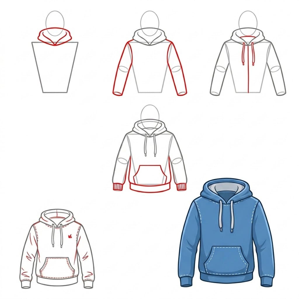 Sweat à capuche léger dessin