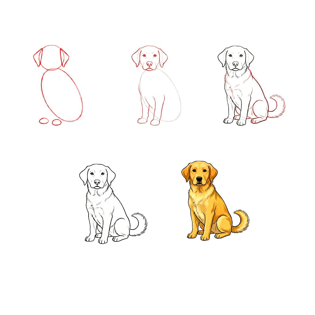 Vieux Golden Retriever dessin