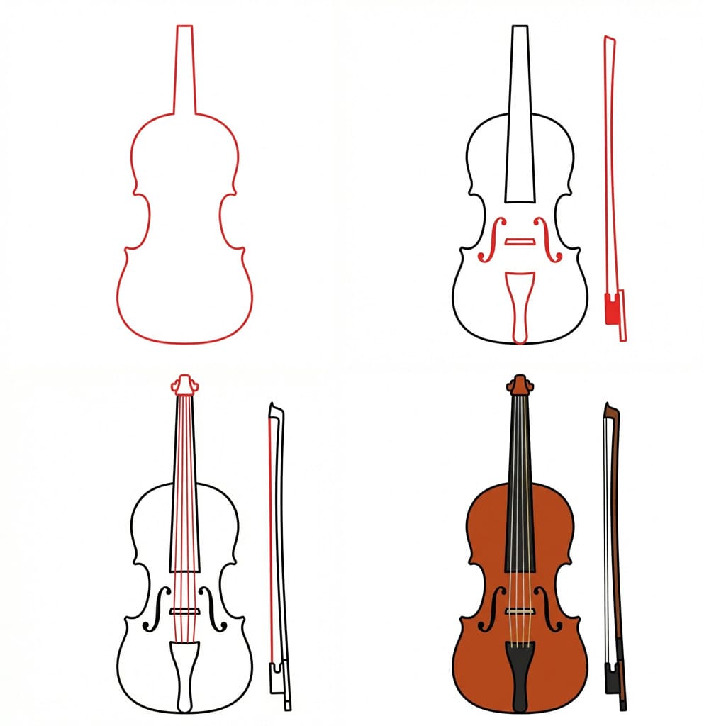 Violon et archet gratuits dessin