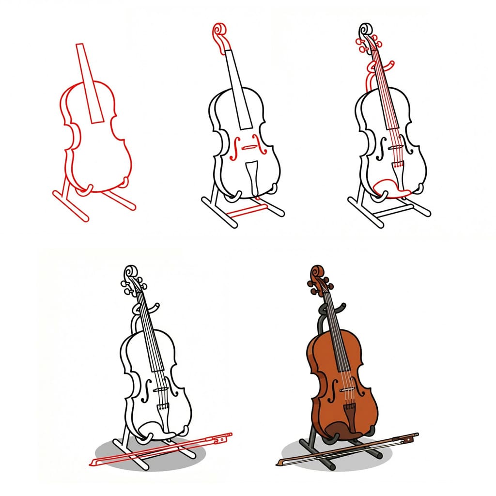 Violon sur support dessin