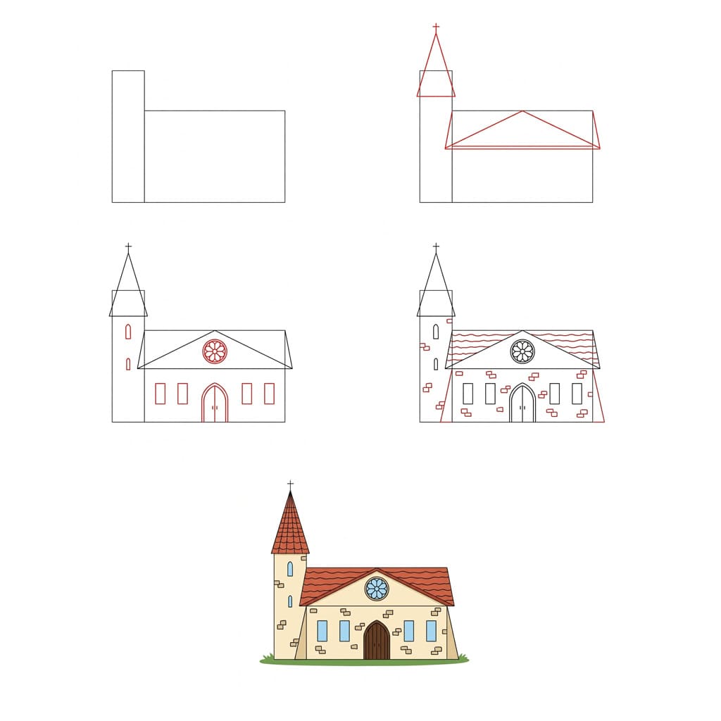 Belle église dessin