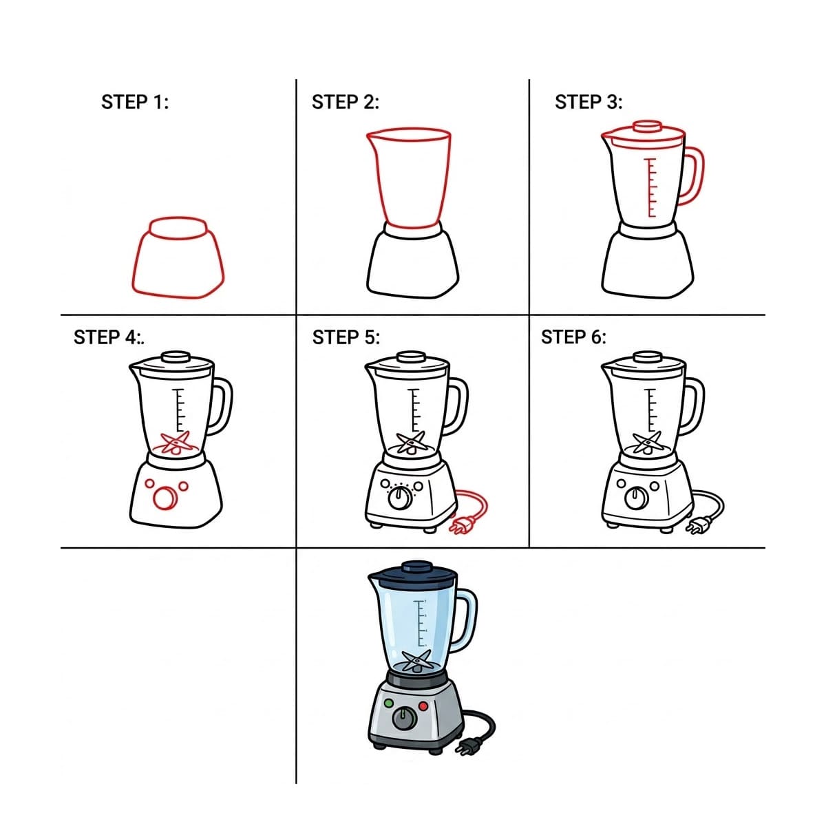 Blender bleu classique dessin