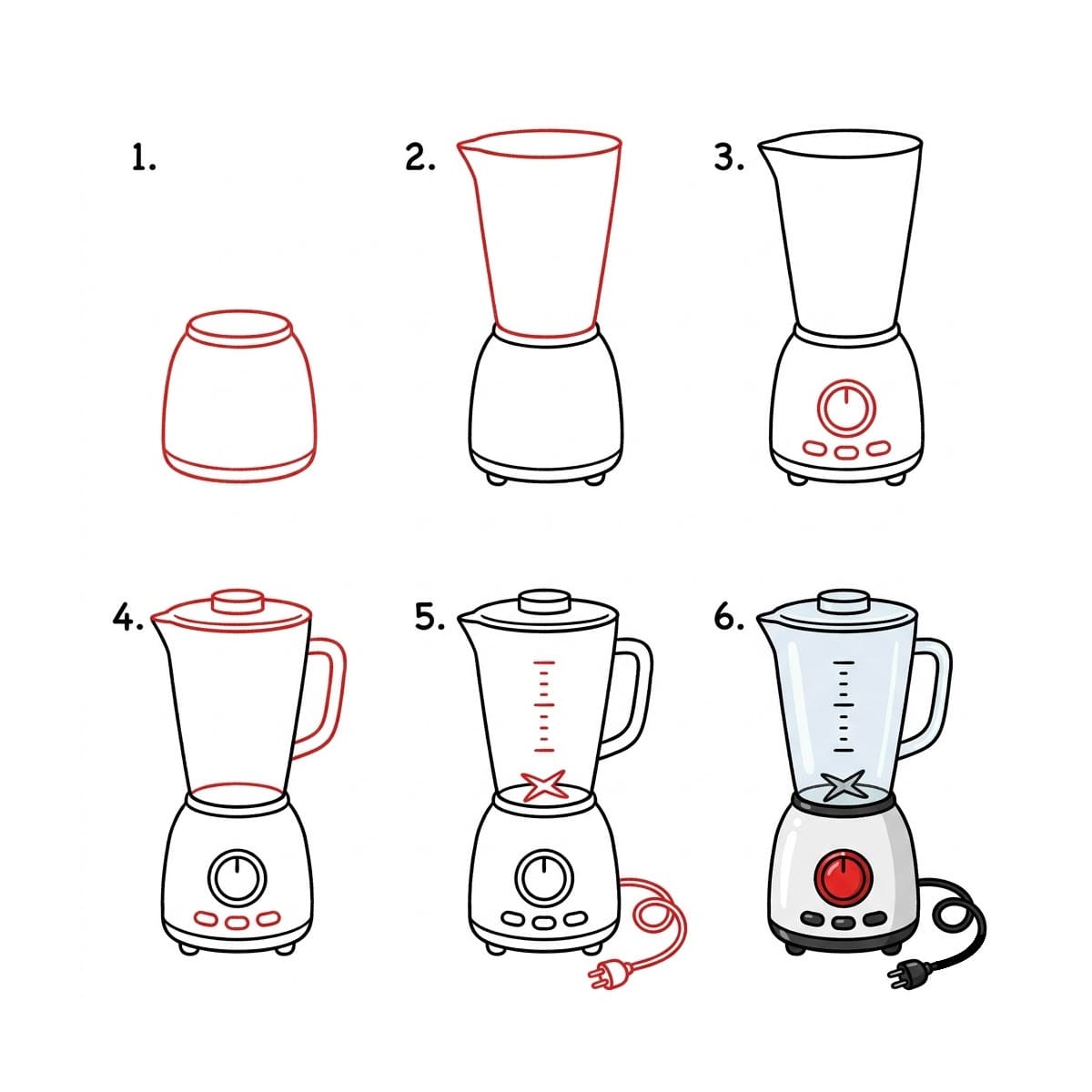Blender rouge dessin
