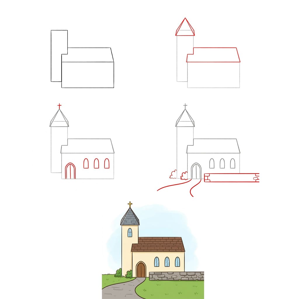 Église imprimer dessin