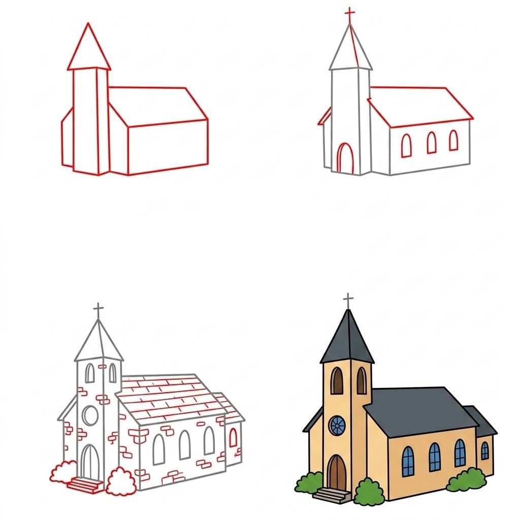 Église simple dessin