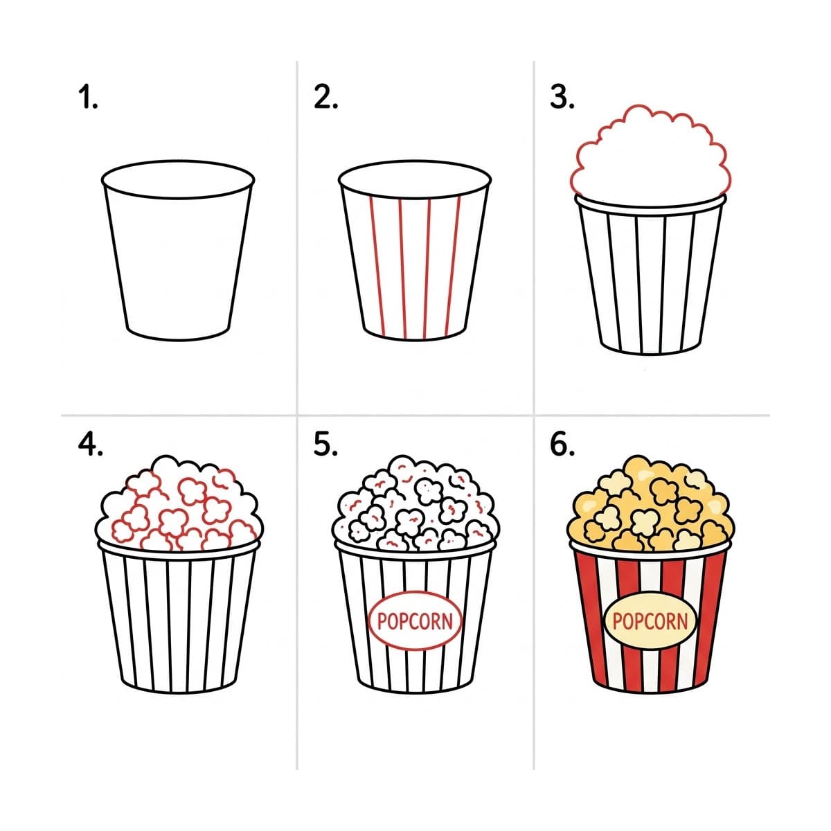 Impression Popcorn gratuite dessin