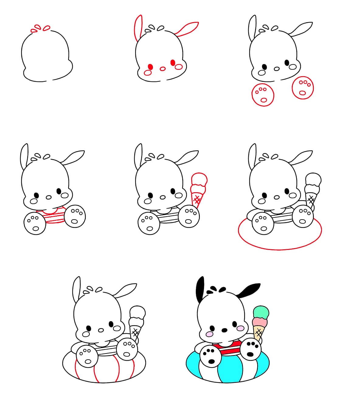 Pochacco avec une glace dessin