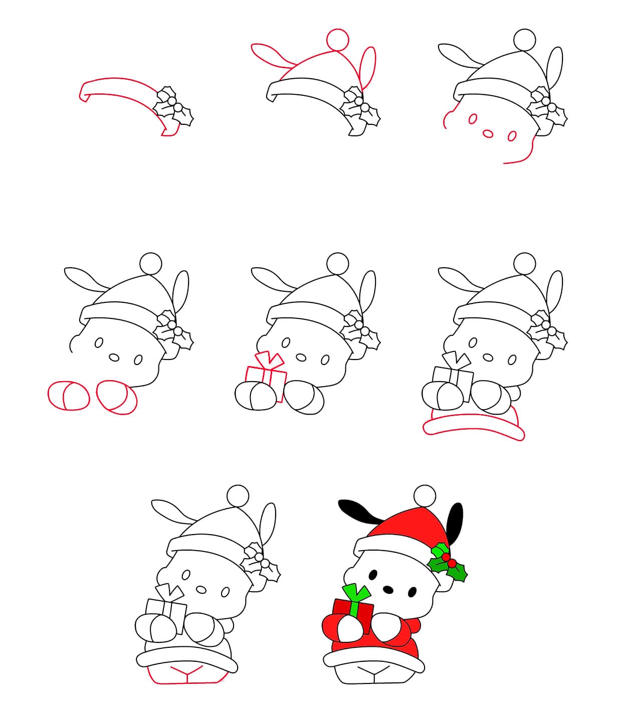 Pochacco de Noël dessin