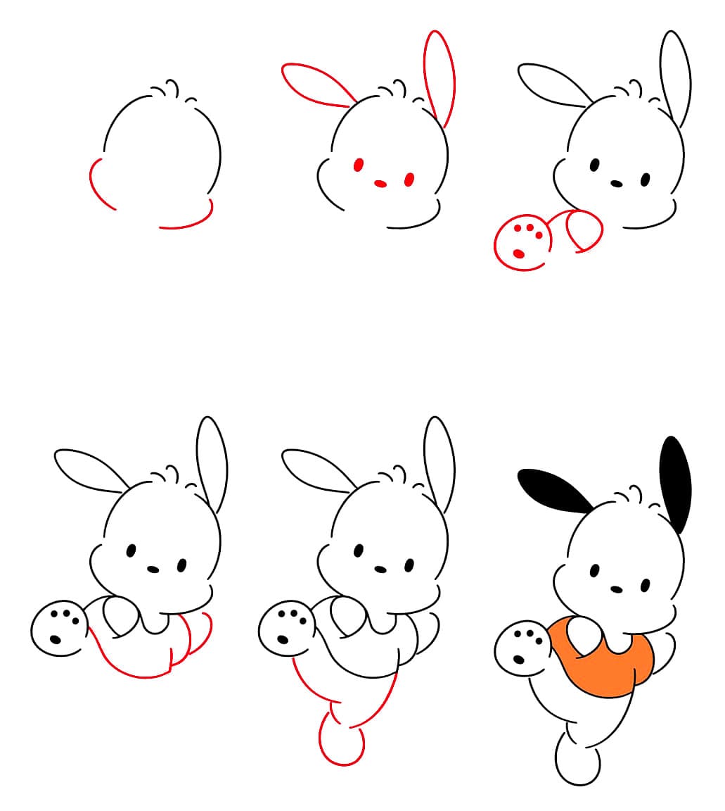 Pochacco joyeux dessin