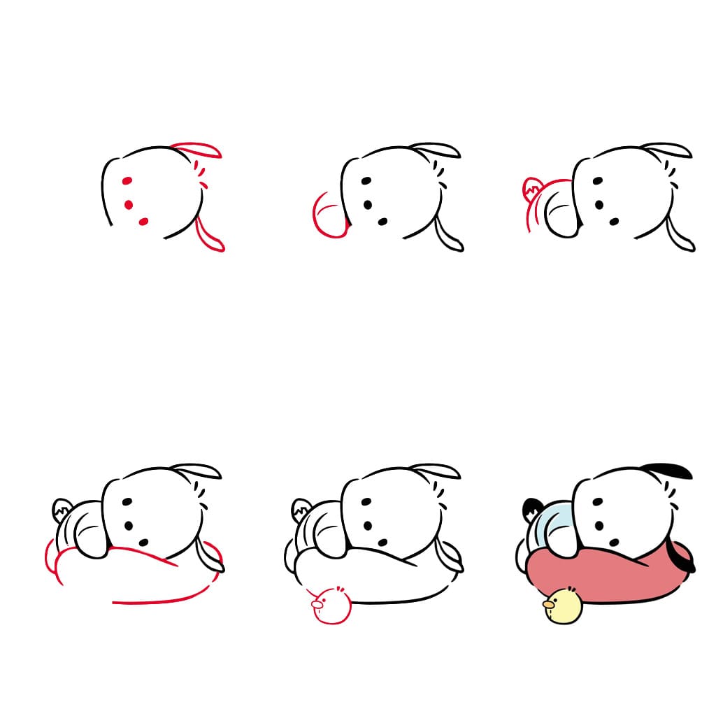 Pochacco qui dort dessin