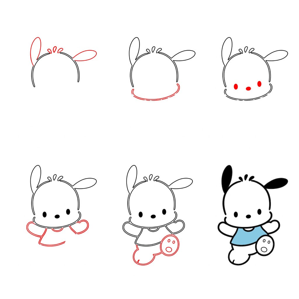 Pochacco qui marche dessin