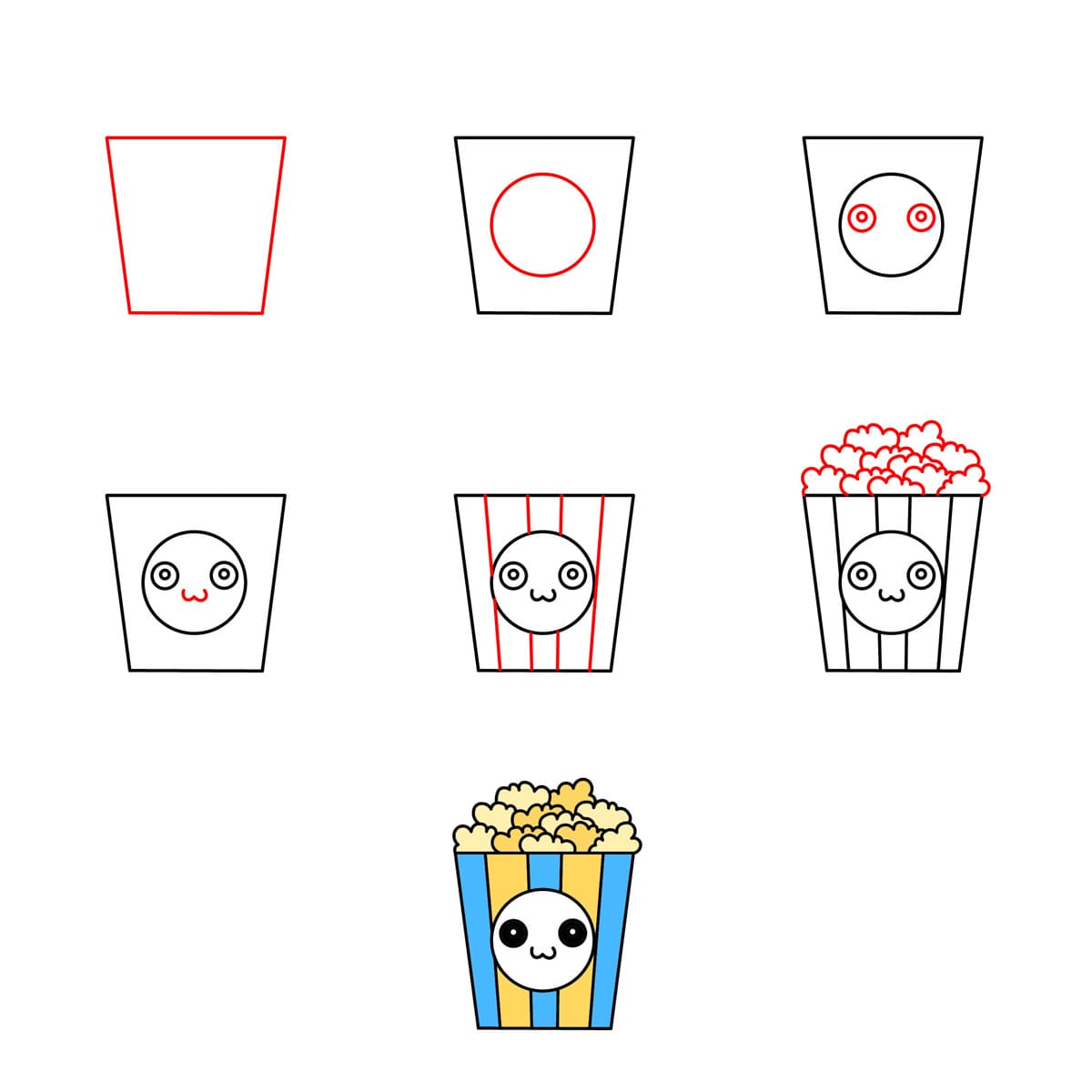 Popcorn bleu dessin