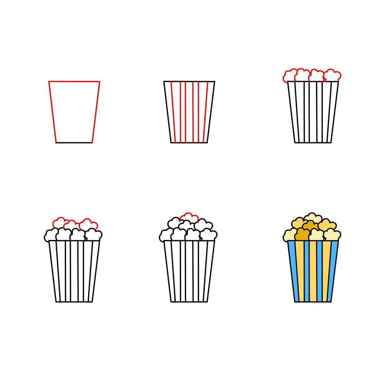 Popcorn minimaliste dessin