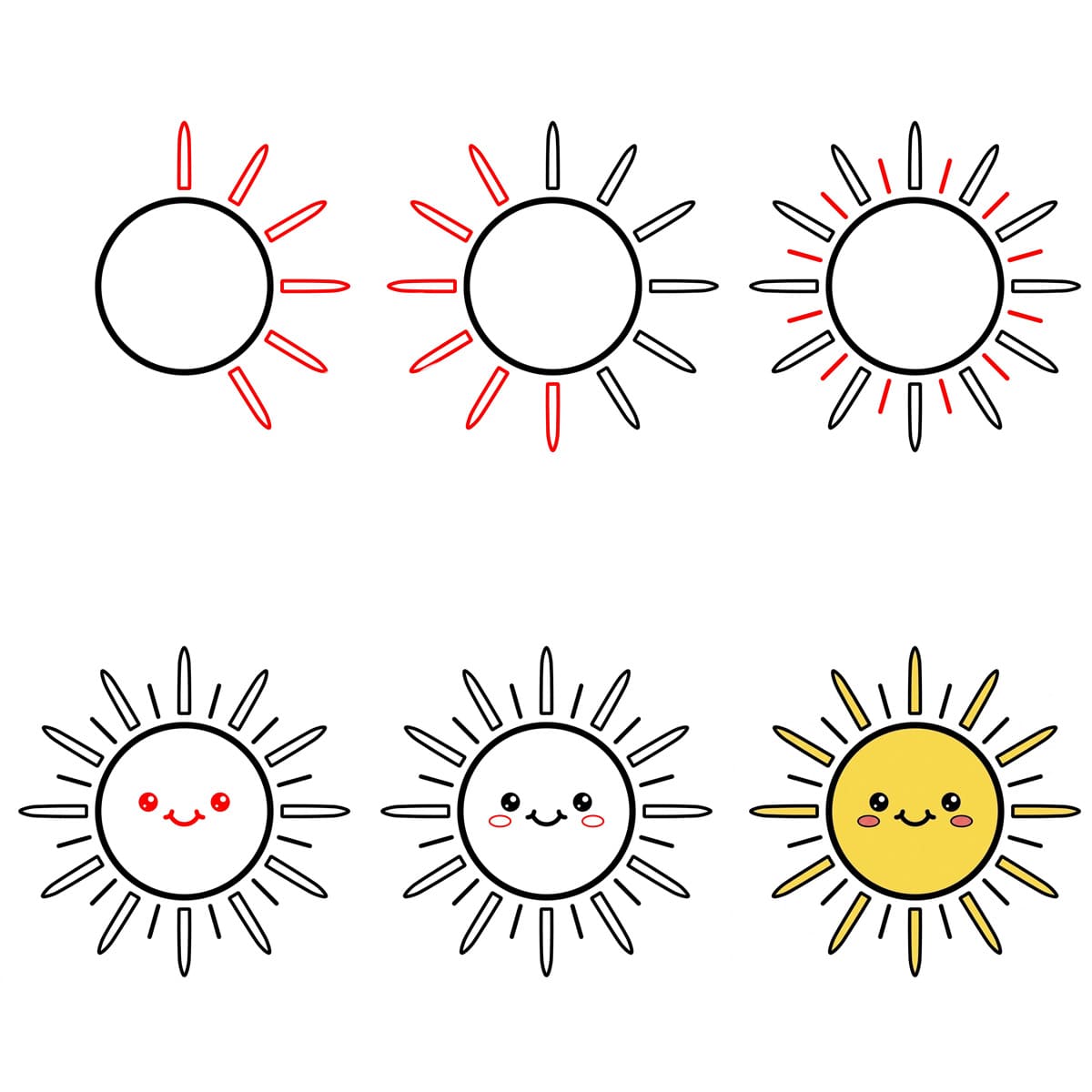 Soleil Kawaii dessin