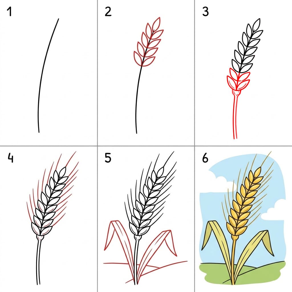 Champ de blé dessin