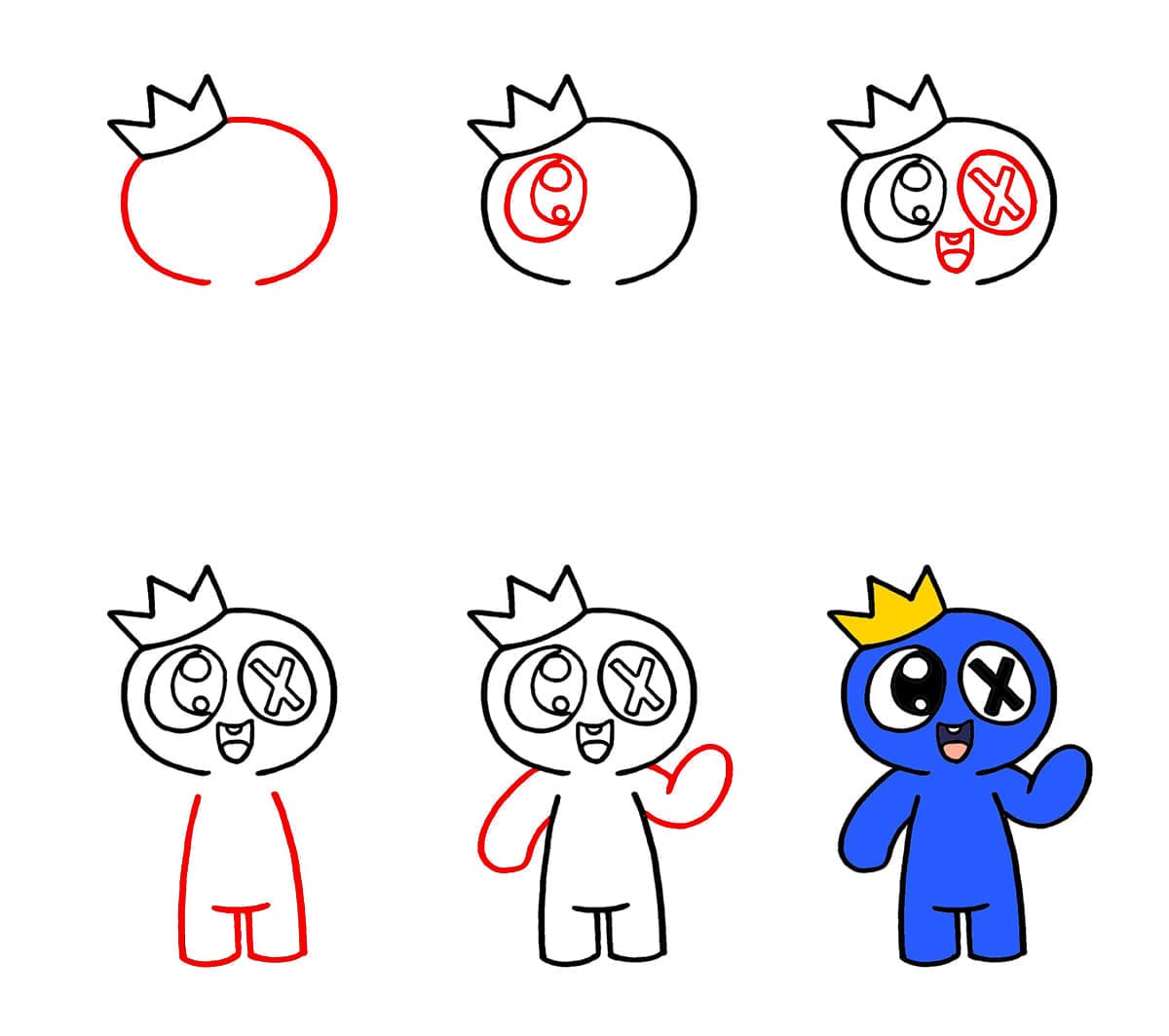 Chibi Blue Rainbow Friend dessin