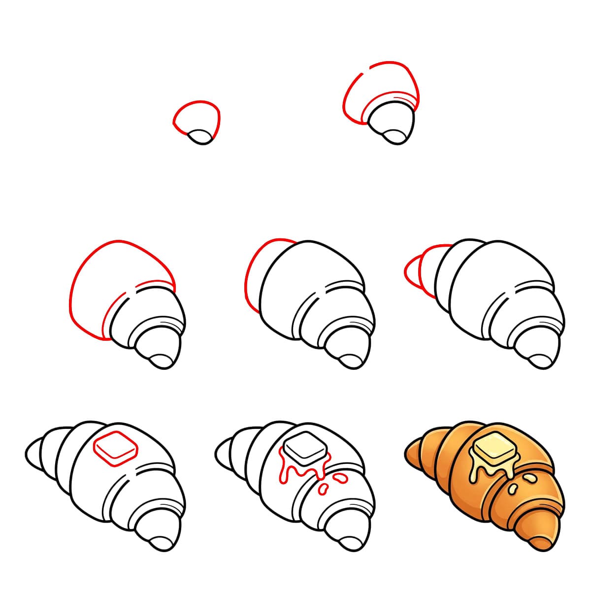 Croissant au beurre fondu dessin