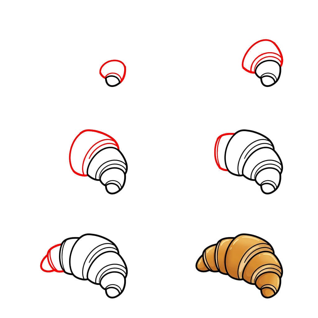 Croissant de face dessin
