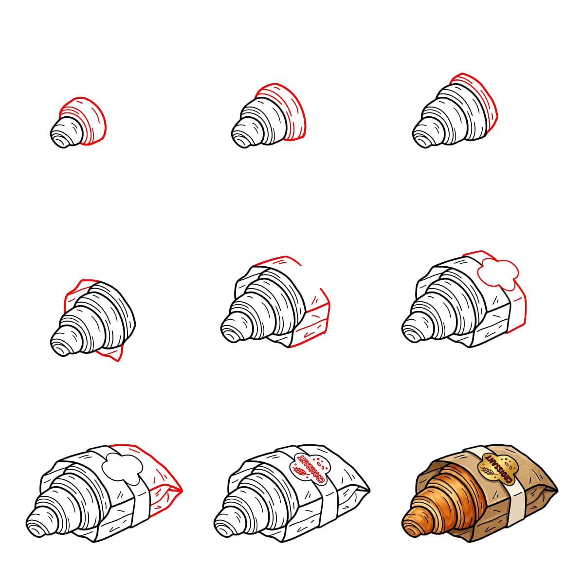 Croissant emballé image dessin