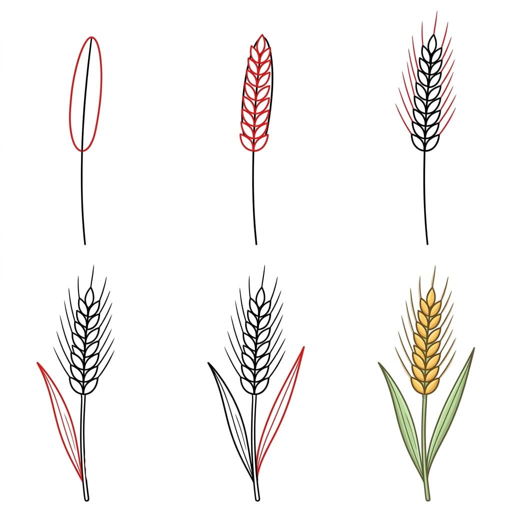 Croquis de blé dessin
