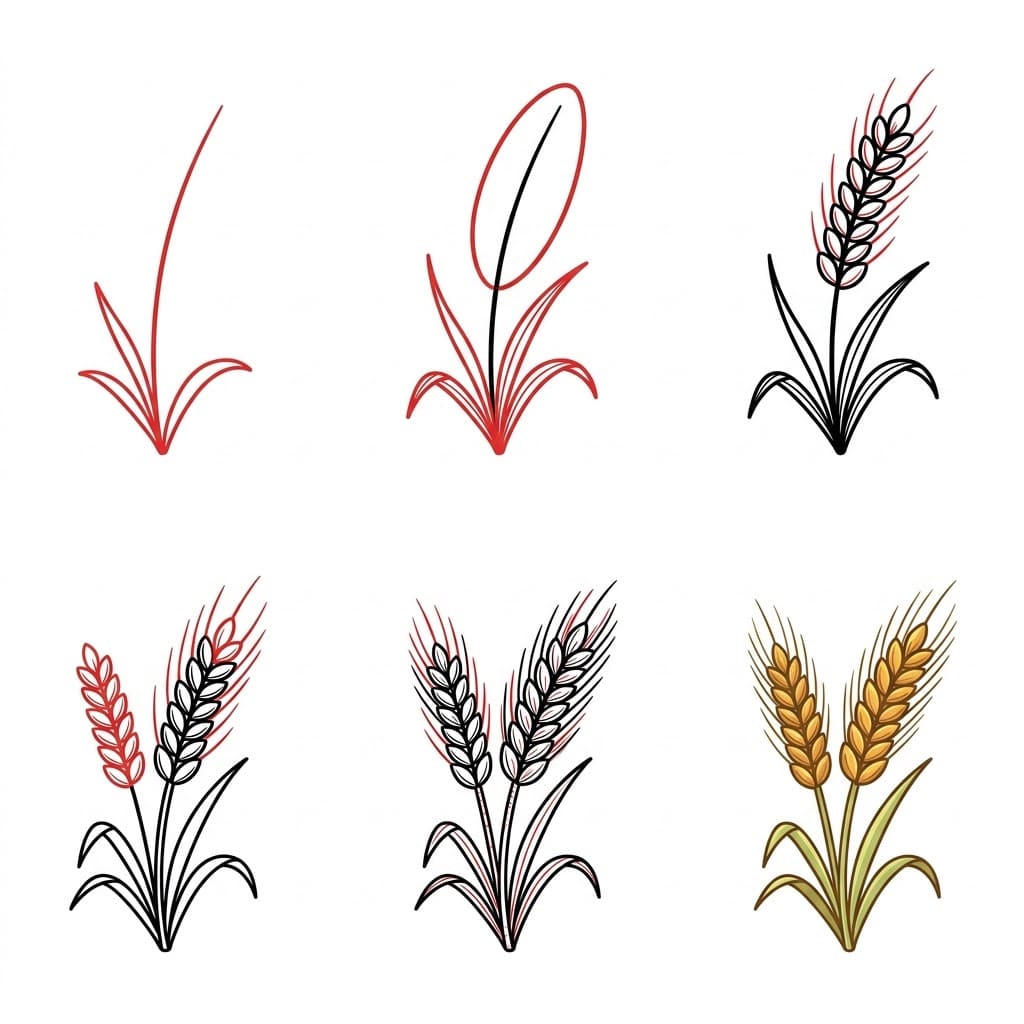 Feuilles de blé dessin
