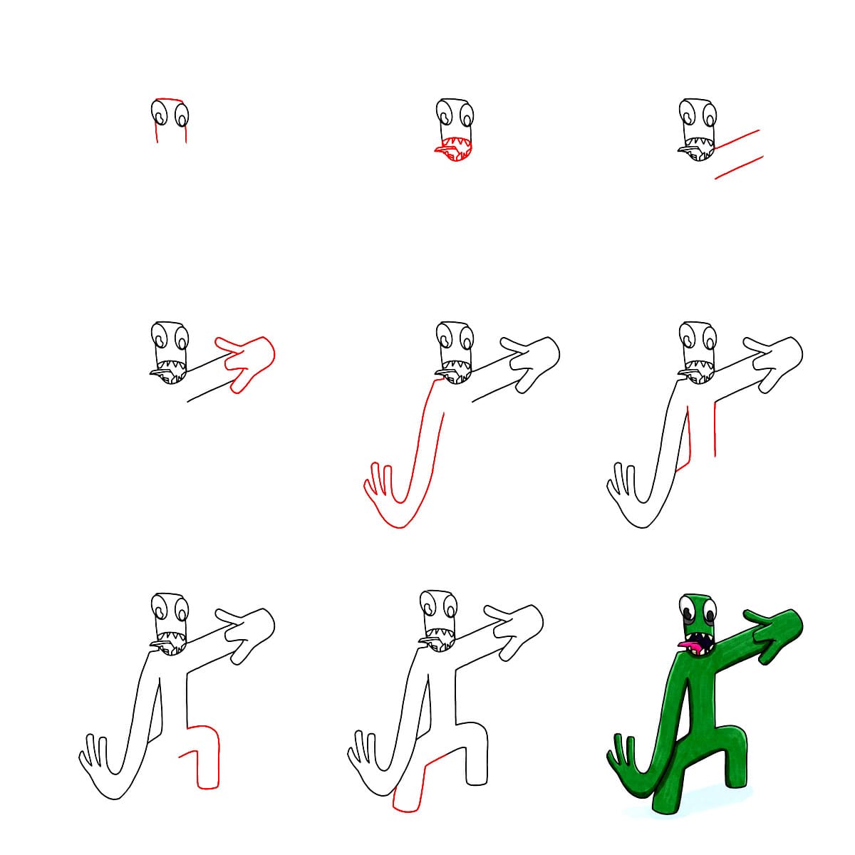 Green Rainbow Friend dessin