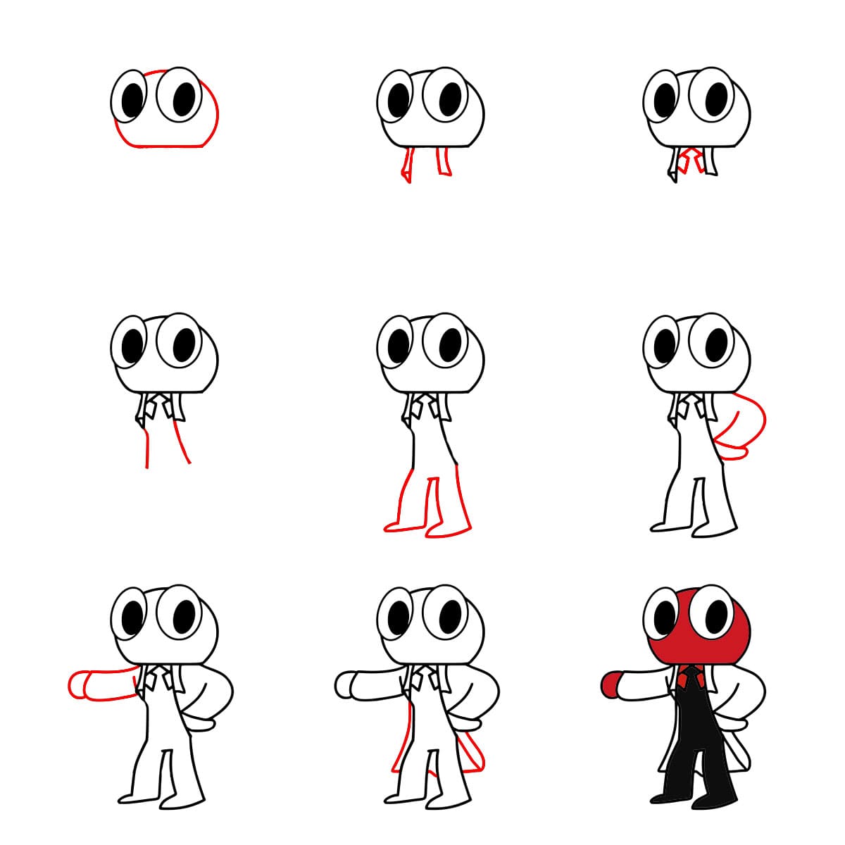 Mignon Red Rainbow Friend dessin