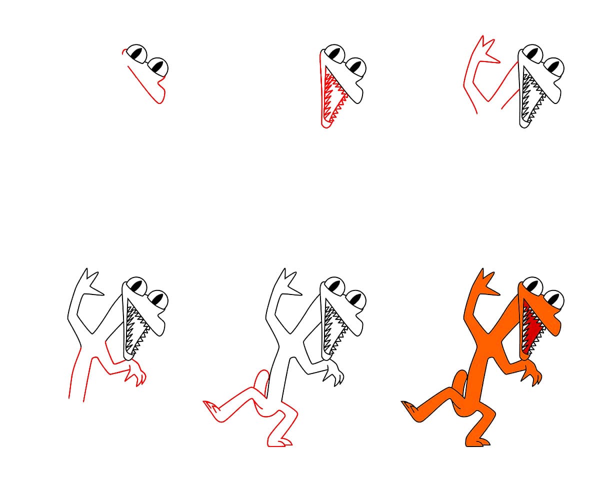 Orange Rainbow Friends dessin