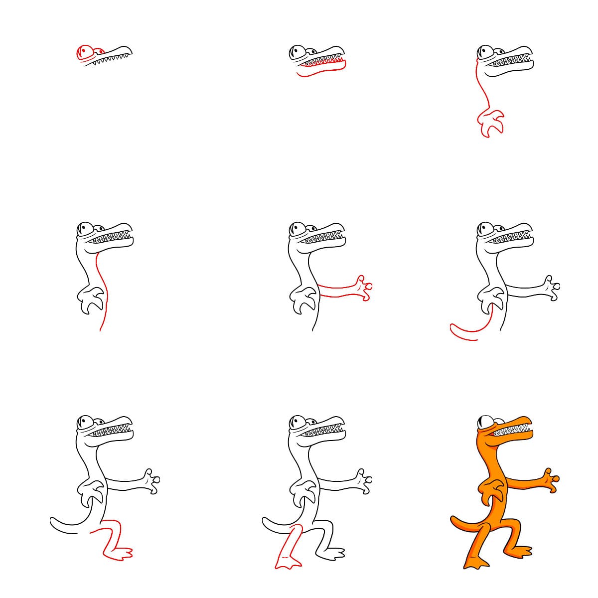 Orange Rainbow Friends Imprimable dessin