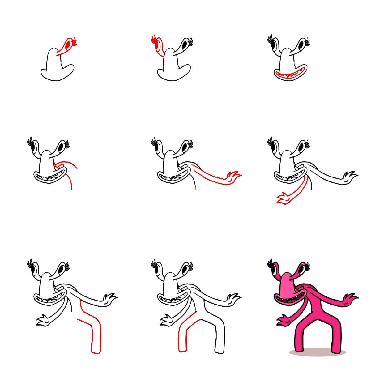 Pink Rainbow Friend gratuit dessin