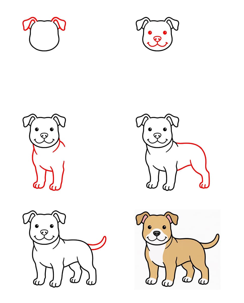 Pitbull facile à vivre dessin